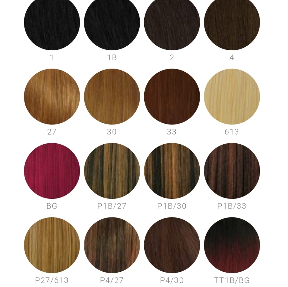 New Hand-made Human Hair Mix wig color 1b/30 - Picture 5 of 5